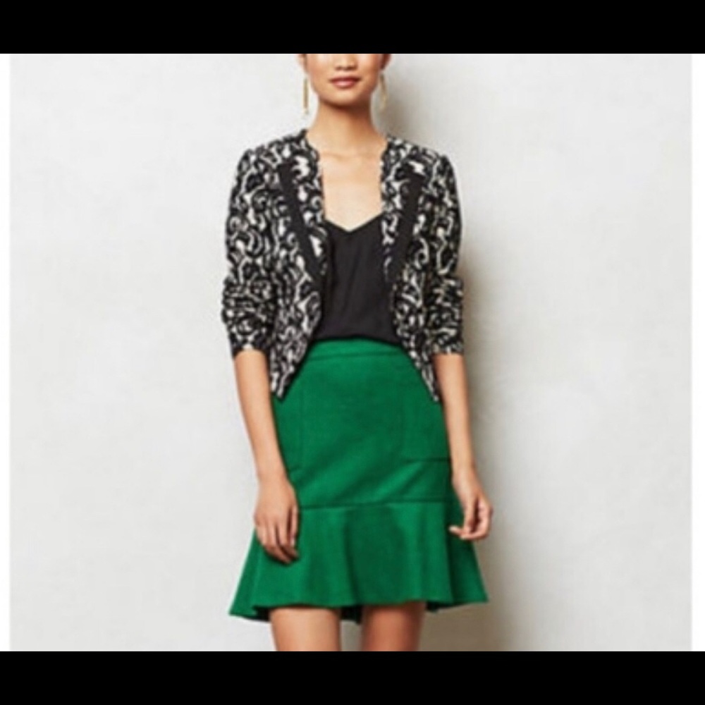 ELEVENSES Anthropologie Black Lace Blazer Size 6 / 34 chest
